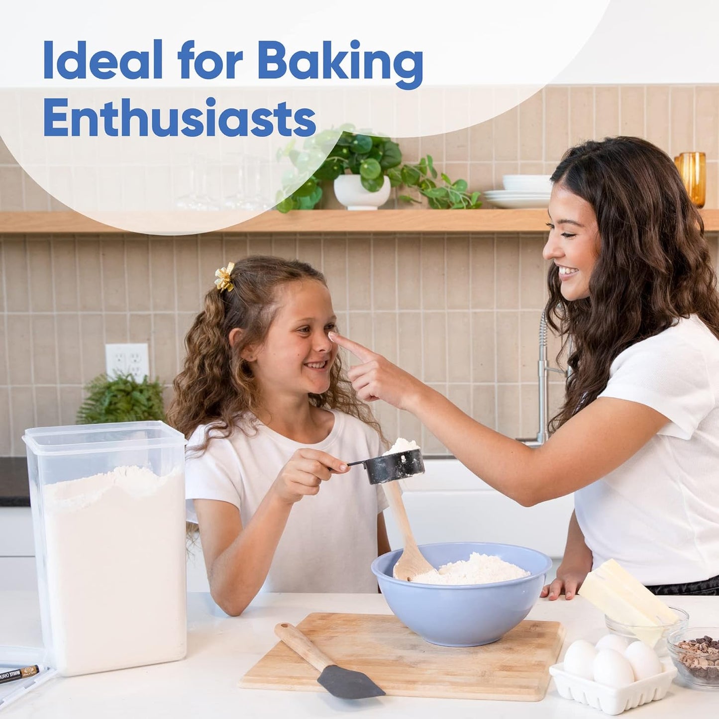 Extra Large Airtight Food Storage Containers - 2 Pack of 6.5L Canisters for Flour, Sugar, Rice, and More - Keep Your Pantry Organized and Fresh!